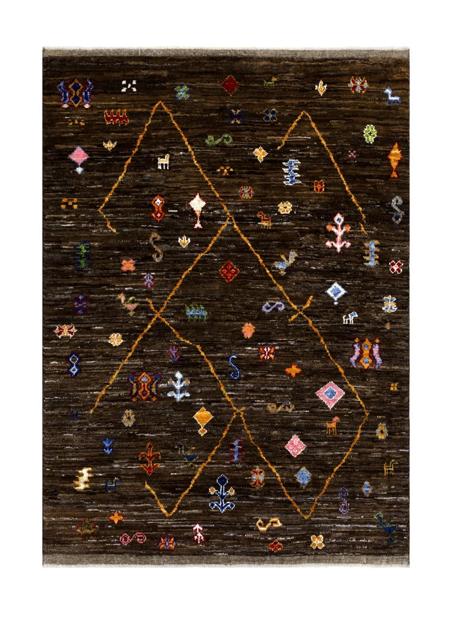 Tappeto stile berbero tribale, fatto a mano 206x153cm