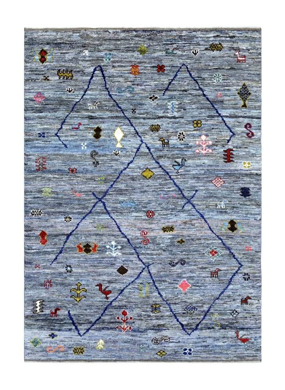 Handmade Tribal Berber Style Rug, 247x179cm