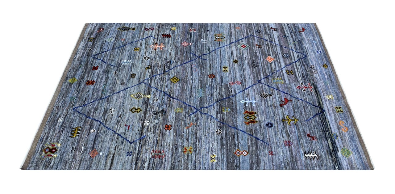 Handmade Tribal Berber Style Rug, 247x179cm
