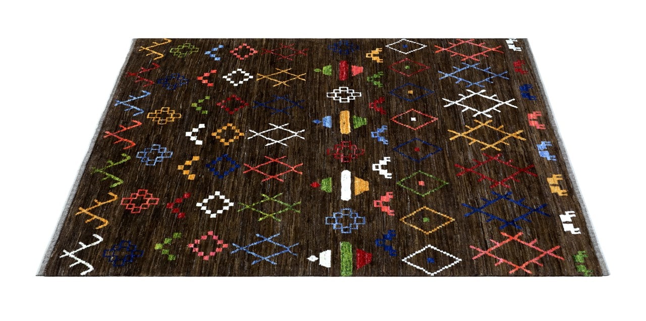 Handmade Tribal Berber Style Rug, 303x237cm