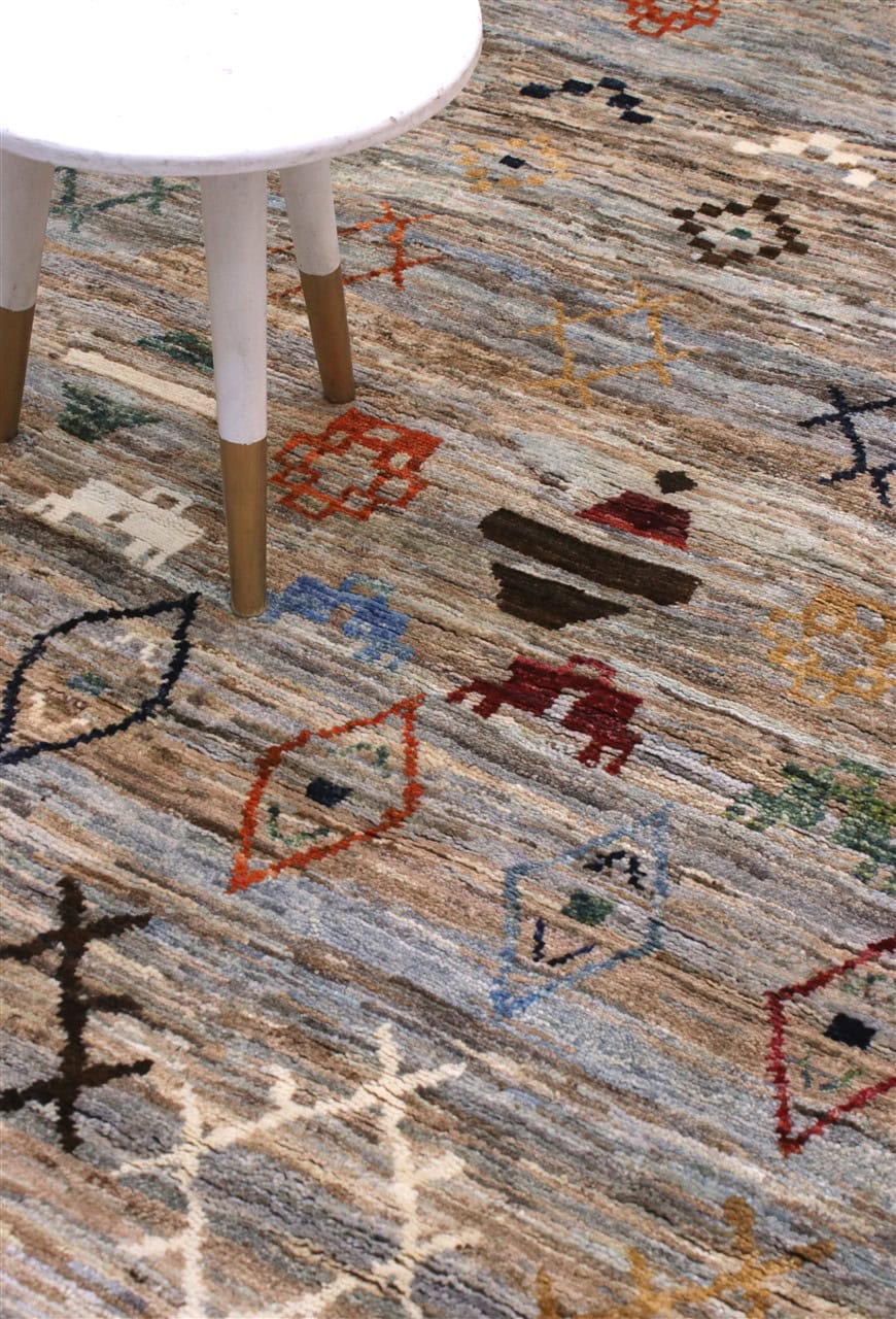 Tappeto stile berbero tribale, fatto a mano 206x161cm