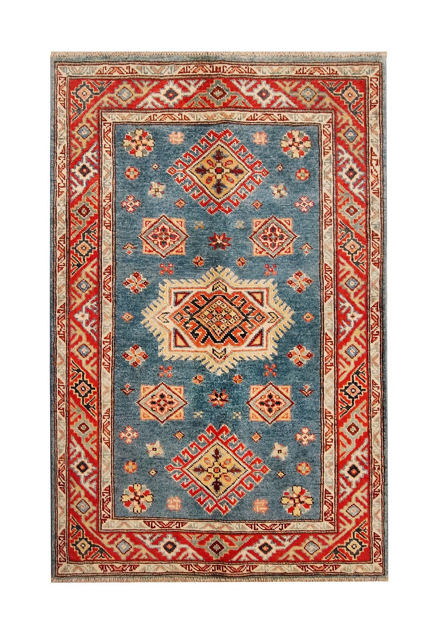 Tappeto Kazak Classico, Multicolore, fatto a mano 140x98 cm