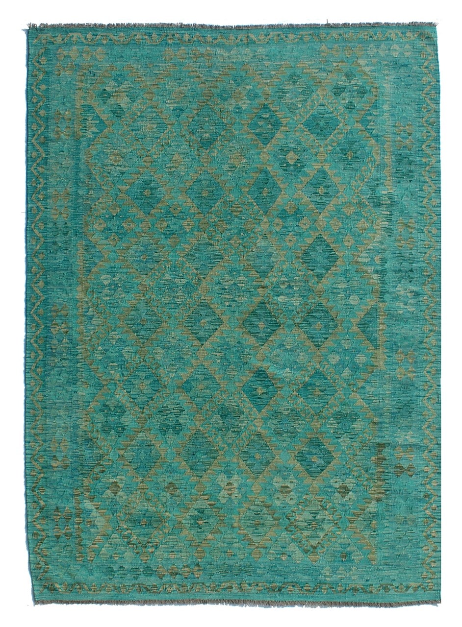 Tappeto Kilim Kaudani Afghan fatto a mano multicolore 295x204cm