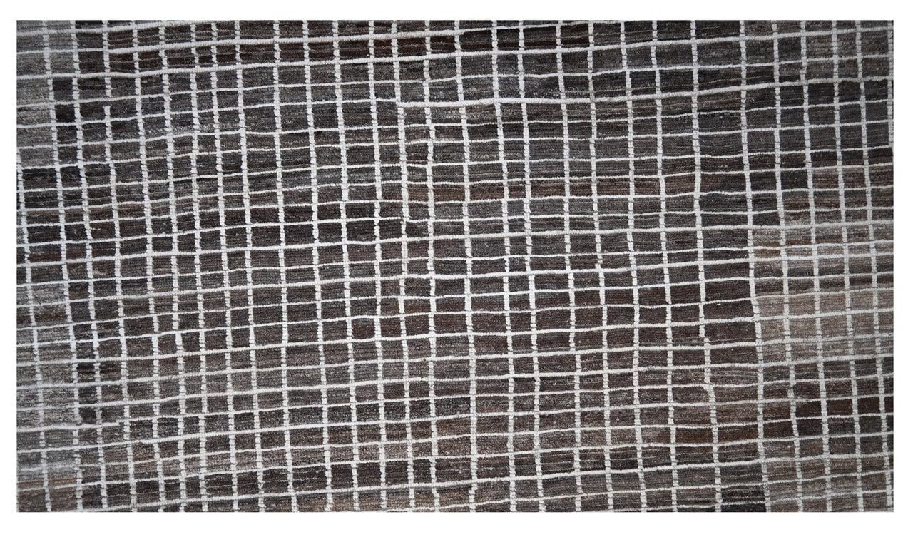 Tappeto design moderno marrone stile berbero, fatto a mano 290x248cm