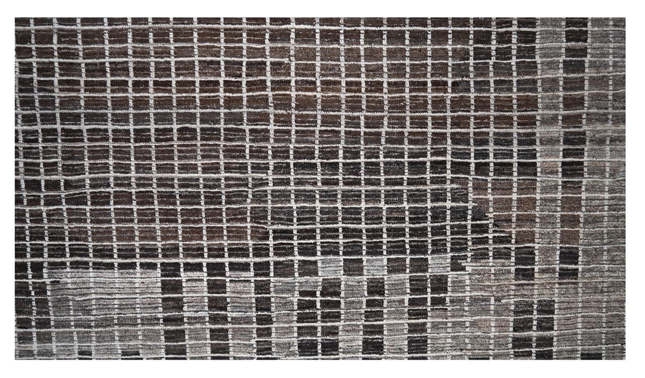 Tappeto design moderno marrone stile berbero, fatto a mano 300x249cm