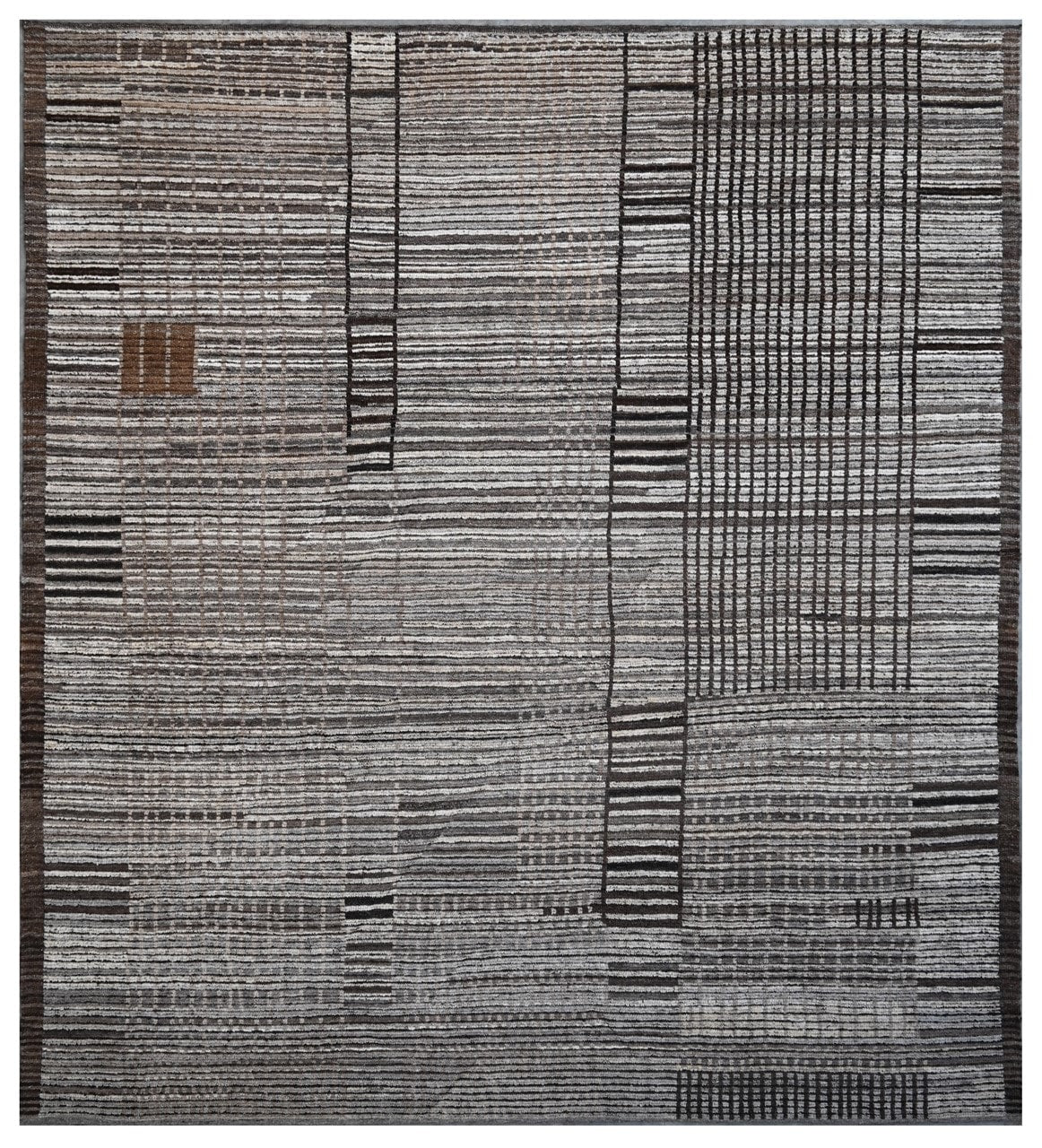 Tappeto design moderno grigio stile berbero, fatto a mano 288x256cm