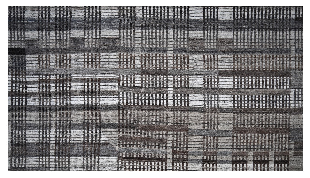 Tappeto design moderno grigio stile berbero, fatto a mano 294x243cm