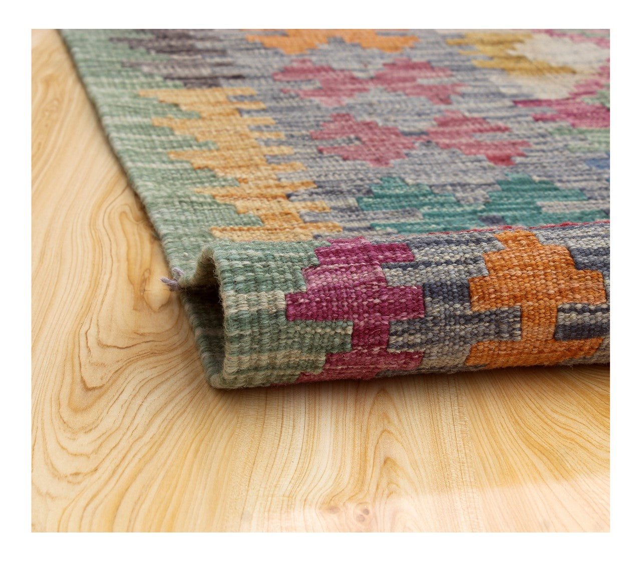 Tappeto Kilim Kaudani Afghan fatto a mano multicolore 295x204cm