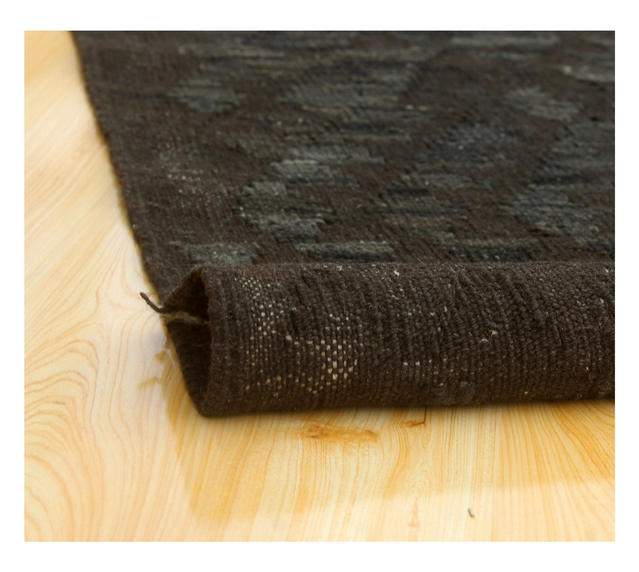 Tappeto Kilim Afghan Nero Naturale, Fatto a mano, 201x166cm