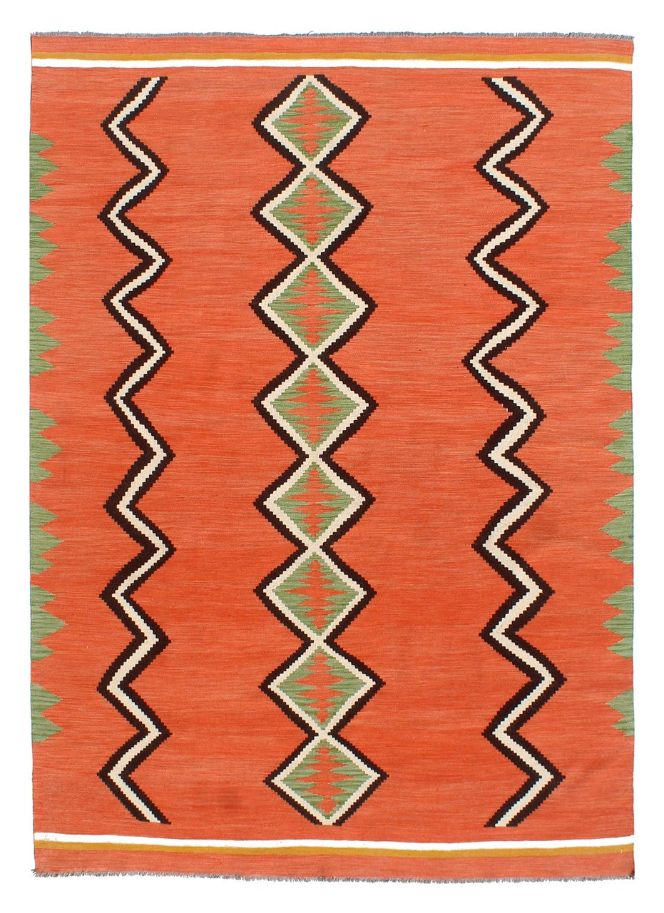 Modern wool Kilim carpet multi 295x196cm