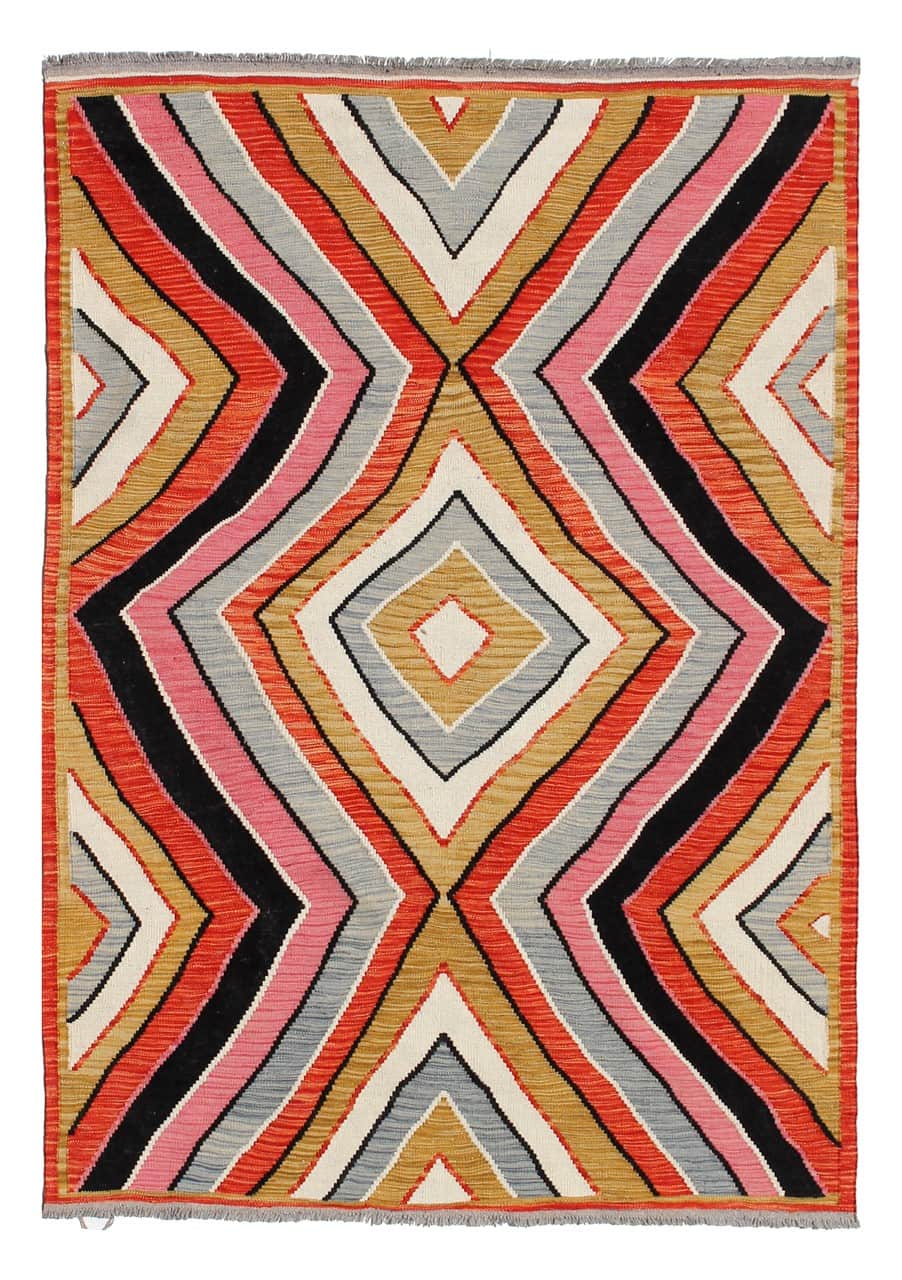 Modern wool Kilim carpet multi 200x154cm