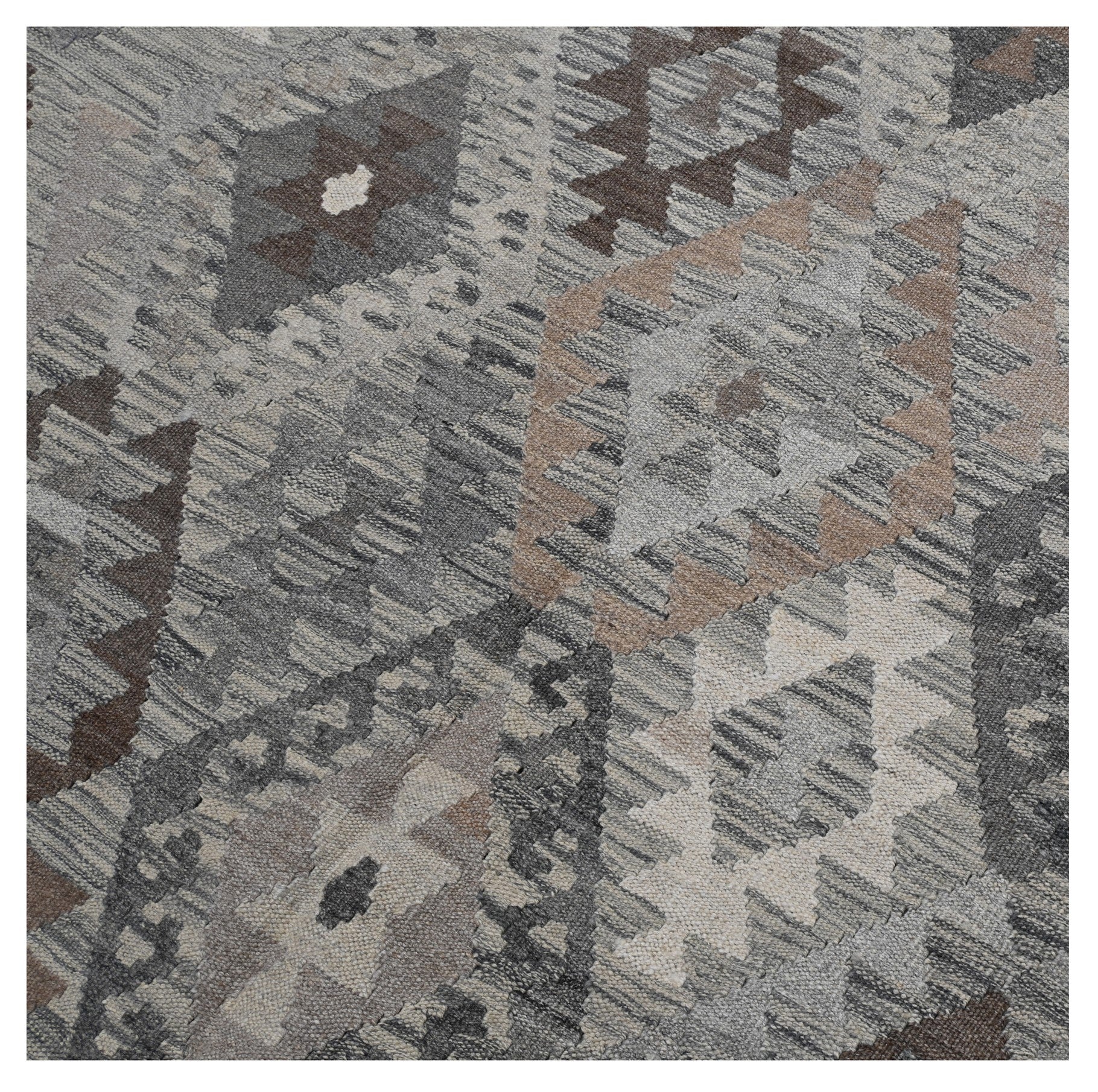 Tappeto Kilim Afghan Grigio Naturale, Fatto a mano, 291x200cm