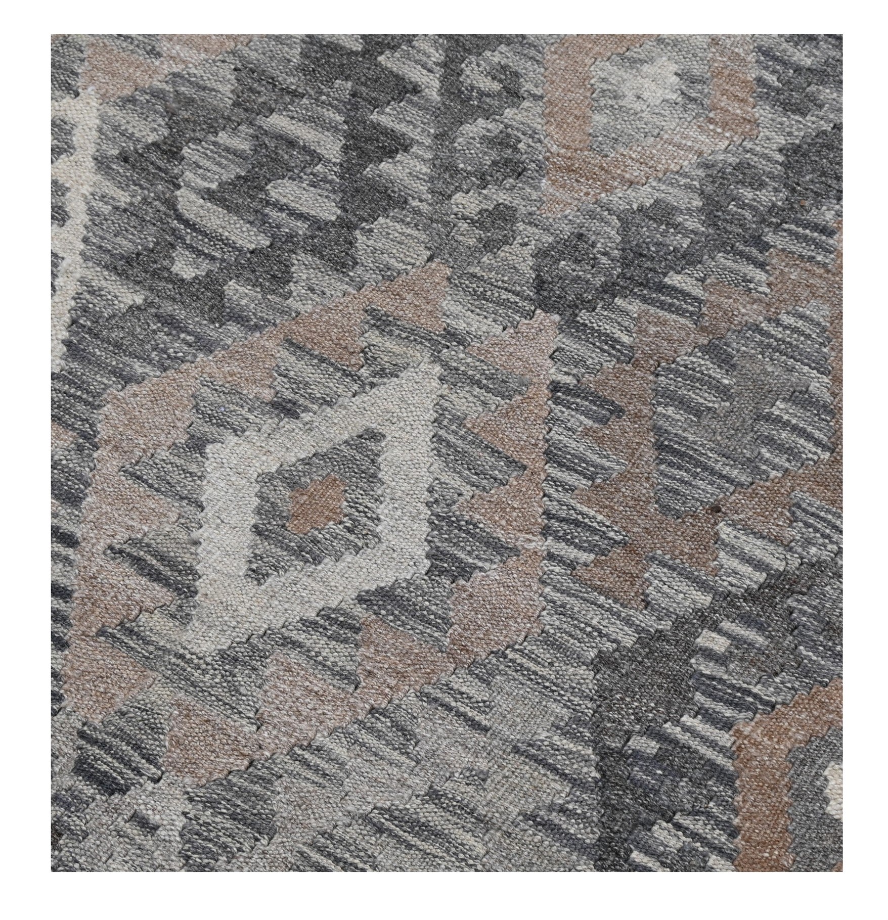 Tappeto Kilim Afghan Grigio Naturale, Fatto a mano, 293x199cm
