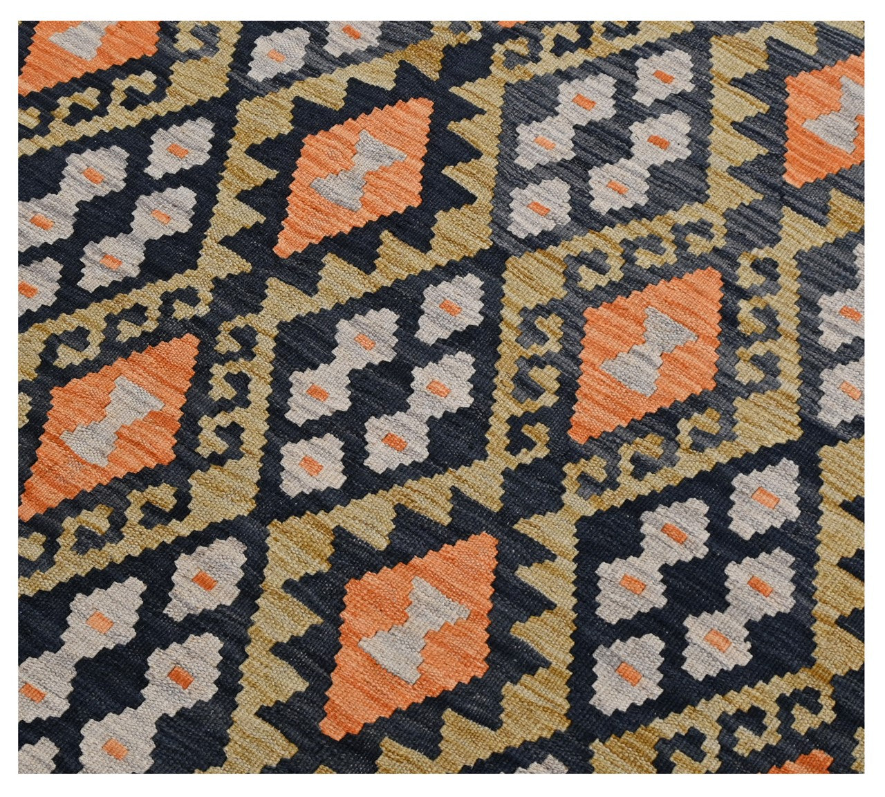 Tappeto Kilim Kaudani Afghan fatto a mano multicolore 295x213cm
