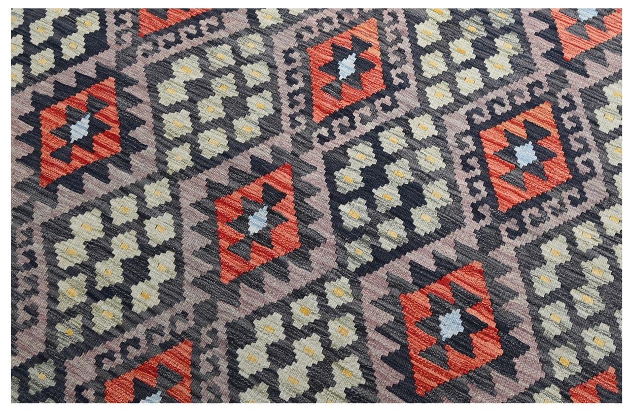 Tappeto Kilim Kaudani Afghan fatto a mano multicolore 295x203cm