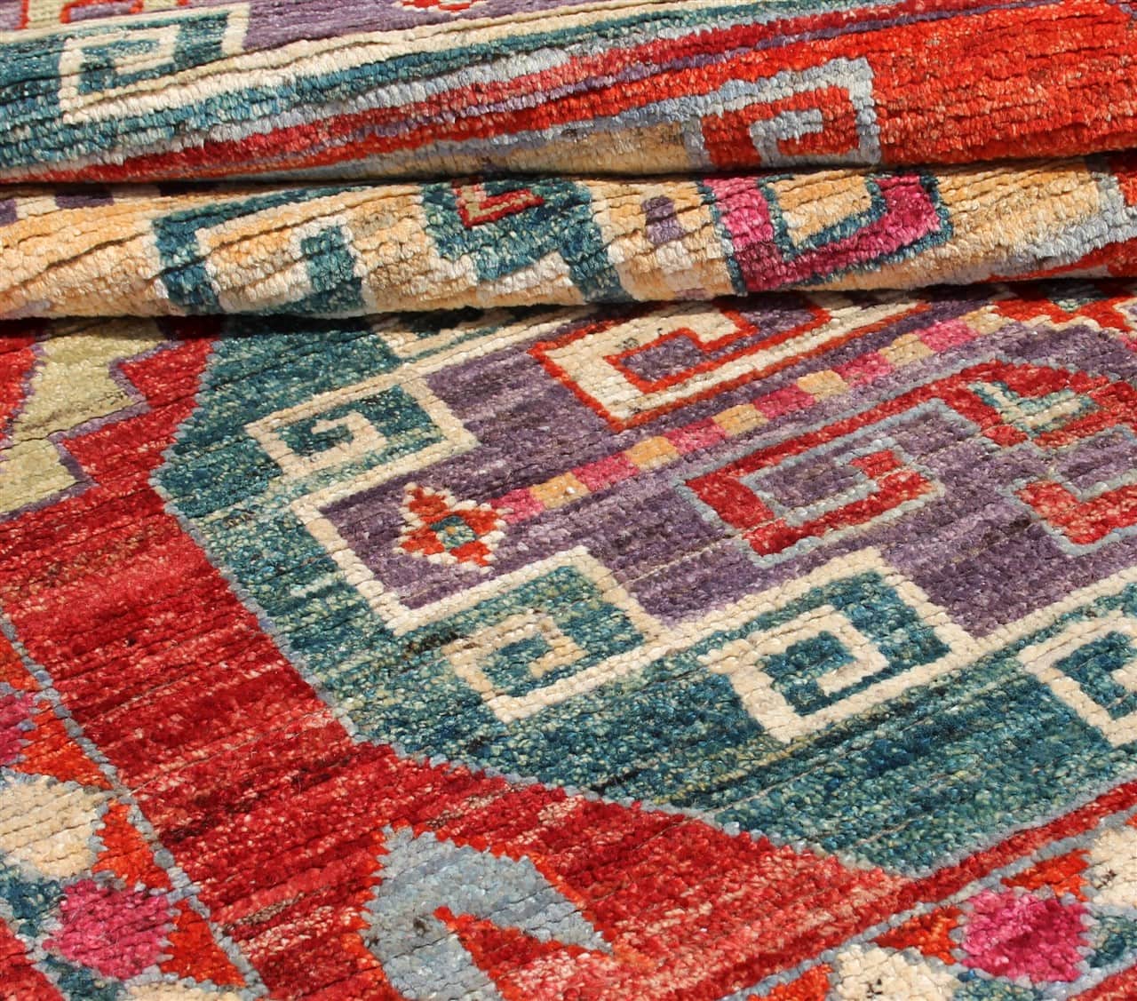 Classic Kazak carpet, Red, handmade, 185x115cm