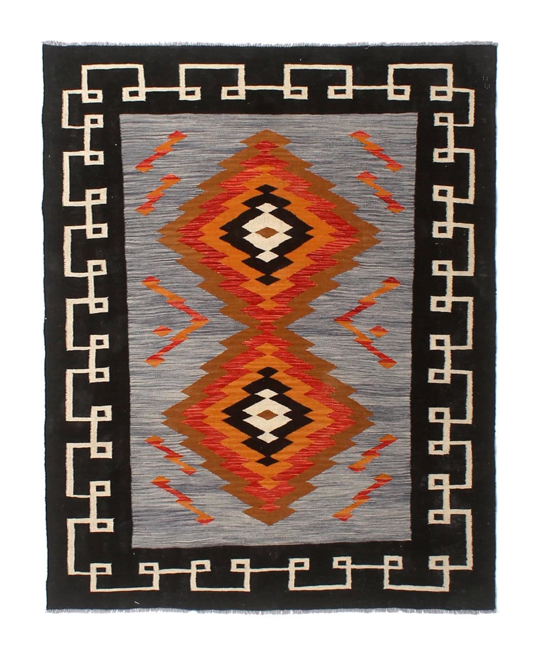 Tappeto Kilim moderno in lana multicolore 200x150cm