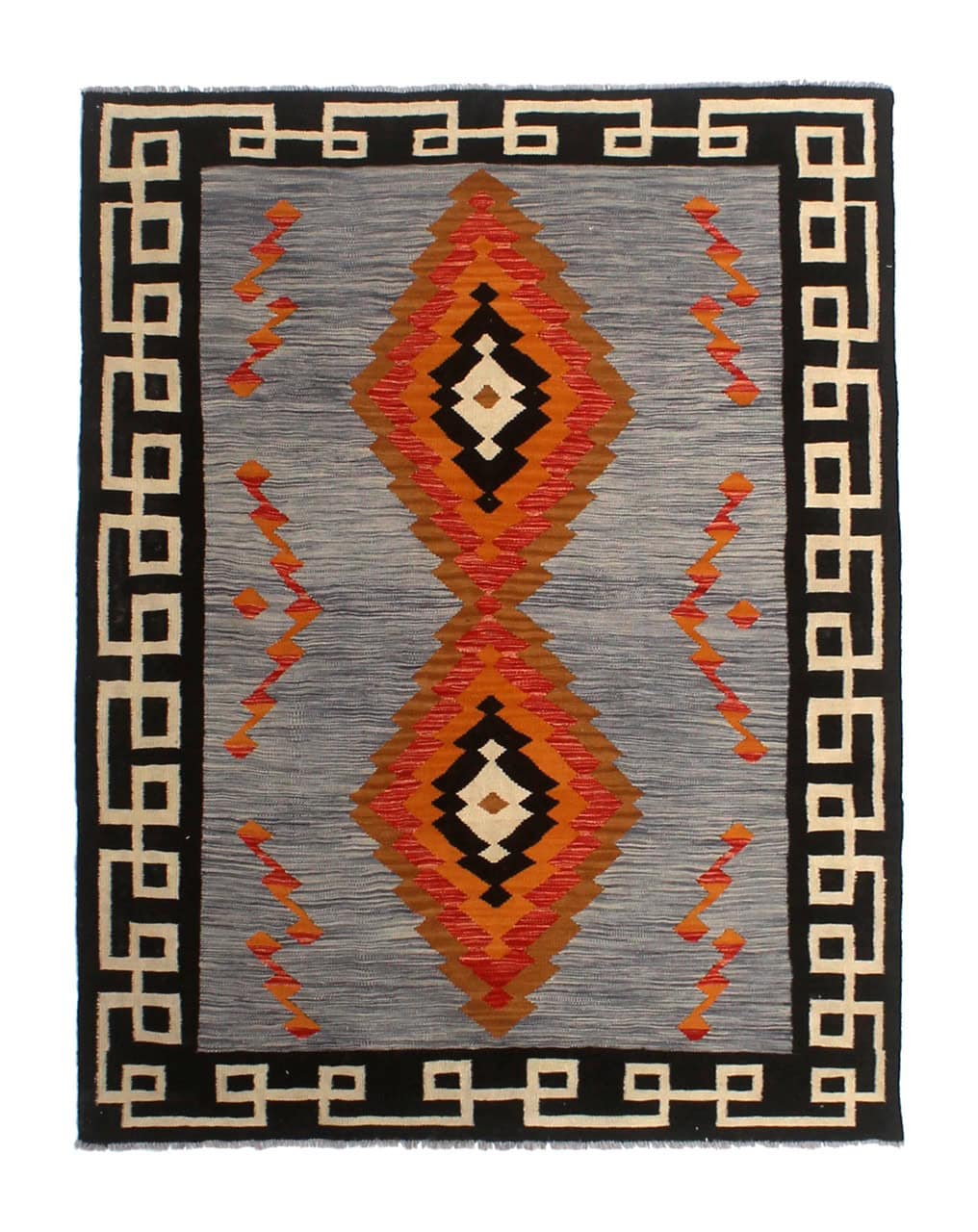 Tappeto Kilim moderno in lana multicolore 203x153cm