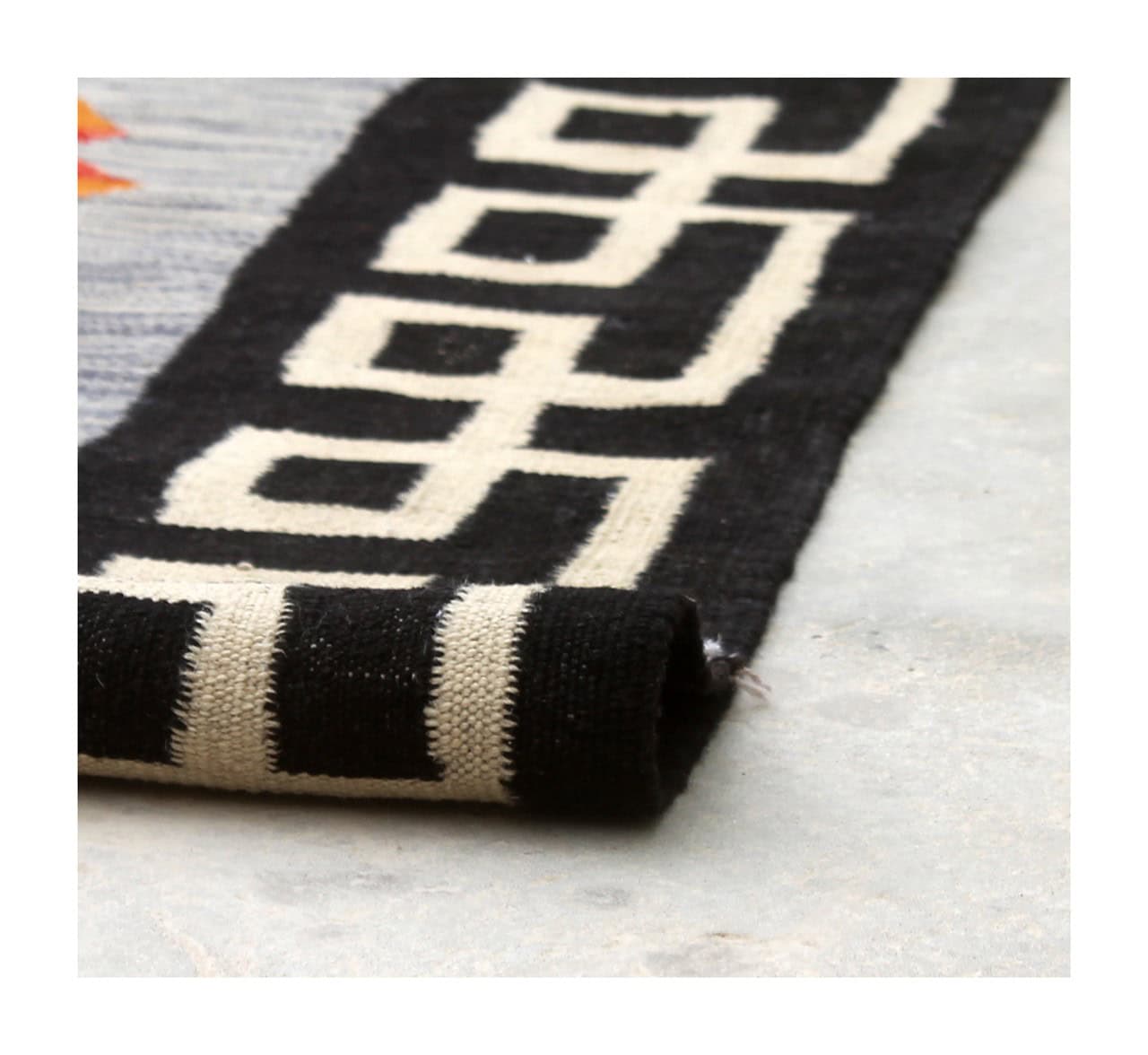 Tappeto Kilim moderno in lana multicolore 203x153cm