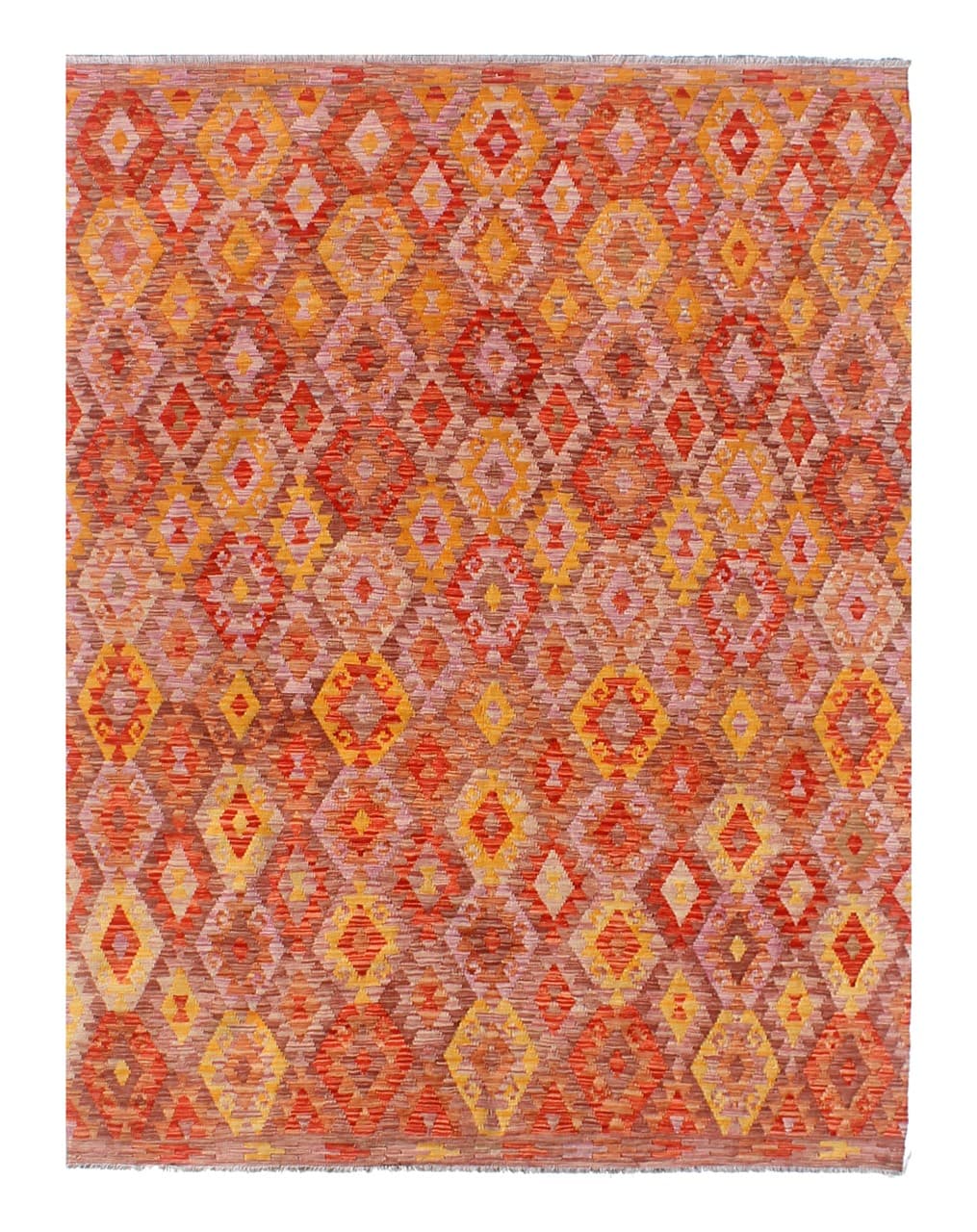 Tappeto Kilim Kaudani Afghan fatto a mano multicolore 294x203cm