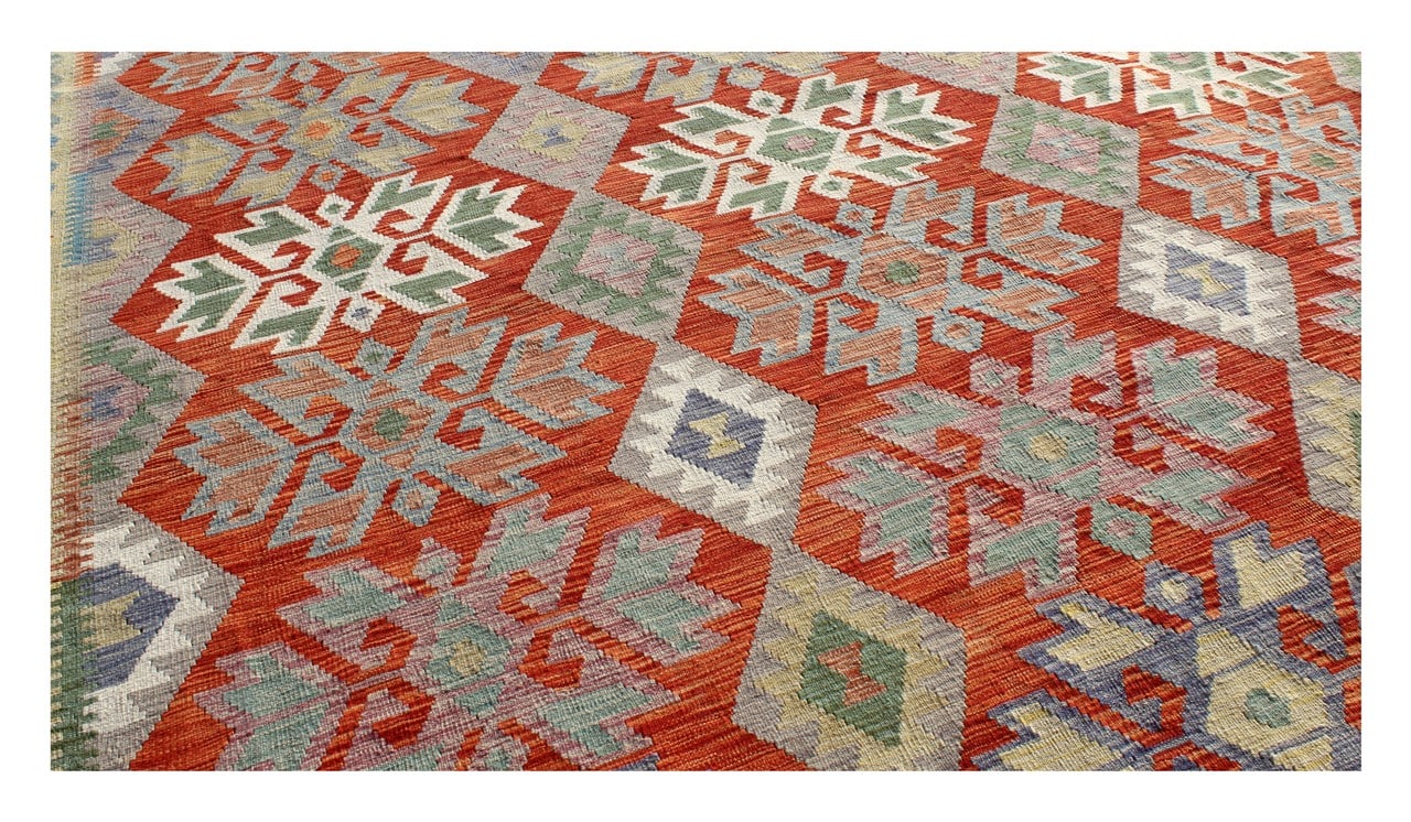 Tappeto Kilim Afghano in lana, fatto a mano 594x413 cm