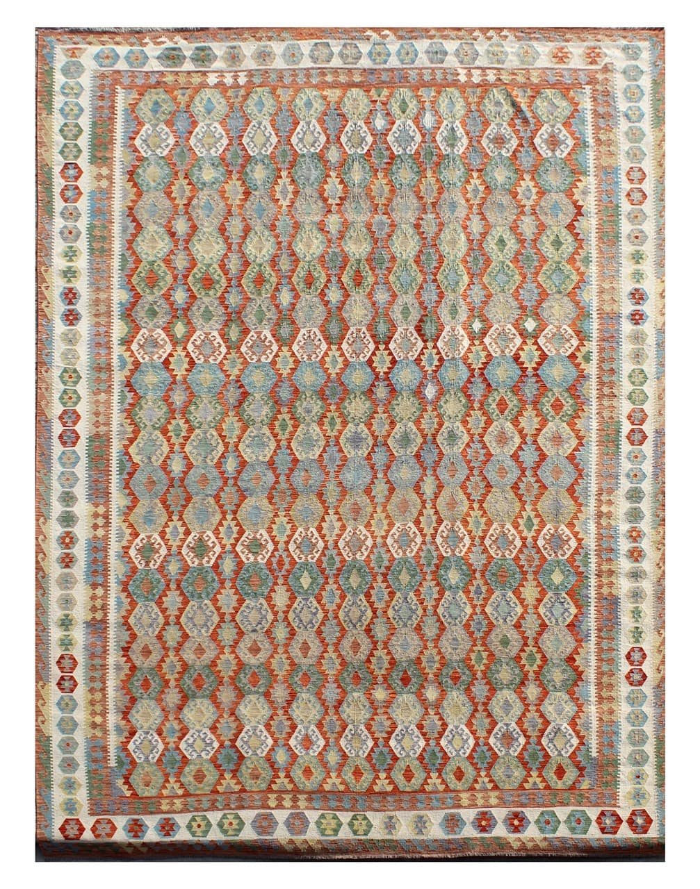 Handmade Afghan Kilim Wool Rug 614_424 cm