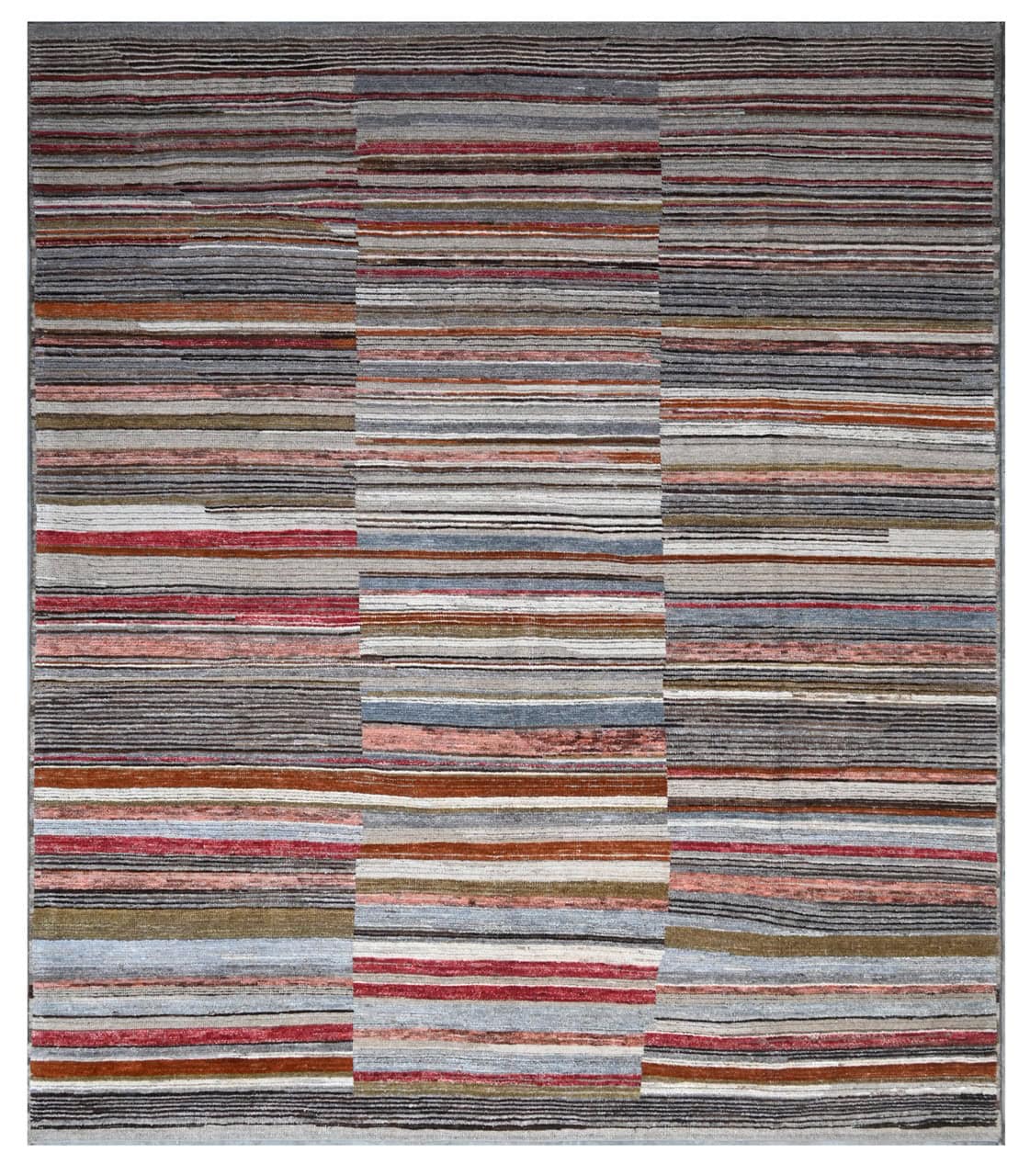 Modern design multi Berber style carpet, handmade 299x254cm