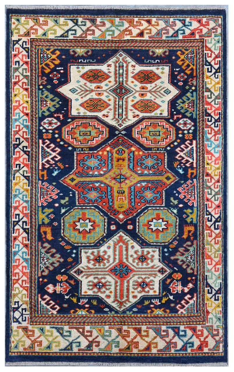 Tappeto Kazak Classico, Multicolore, fatto a mano, 161x97cm