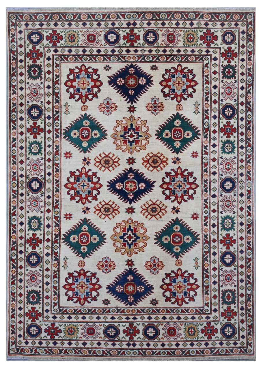 Tappeto Kazak Classico, Multicolore, fatto a mano, 236x170cm