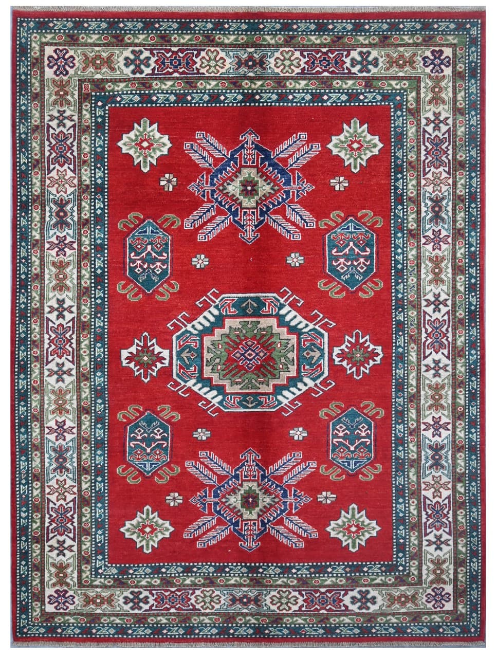 Tappeto Kazak Classico, Multicolore, fatto a mano, 221x169cm