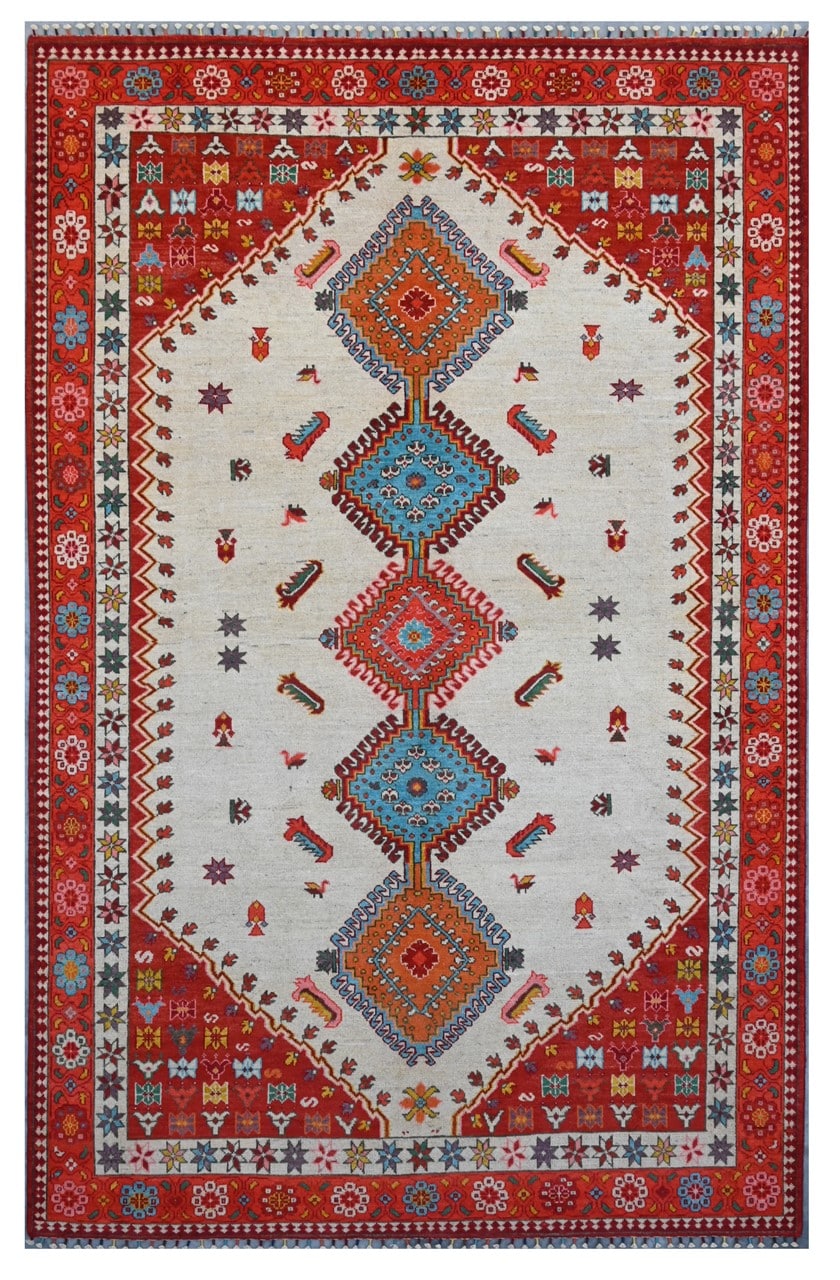 Tappeto Kazak Classico, Multicolore, fatto a mano, 306x196cm