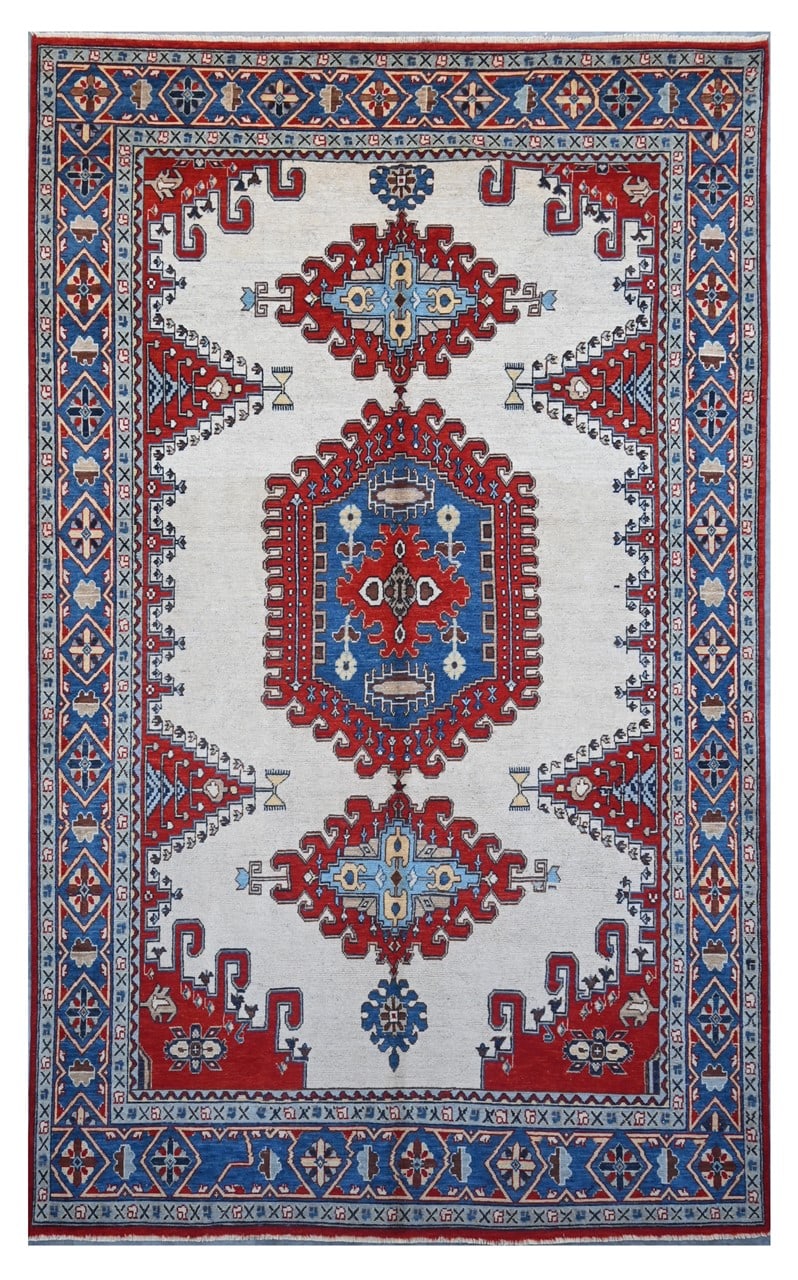 Tappeto Kazak Classico, Multicolore, fatto a mano, 339x202cm