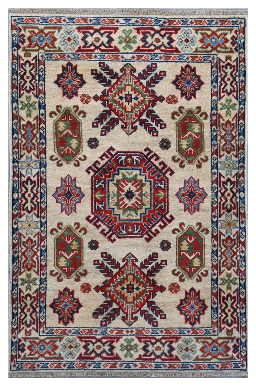 Tappeto Kazak Classico, Multicolore, fatto a mano, 119x77cm