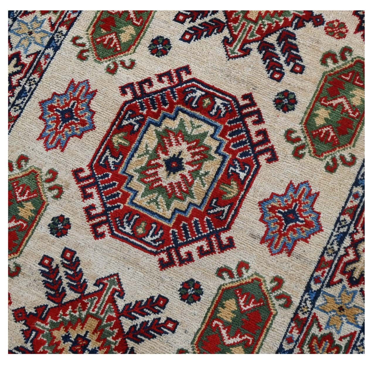 Tappeto Kazak Classico, Multicolore, fatto a mano, 119x77cm