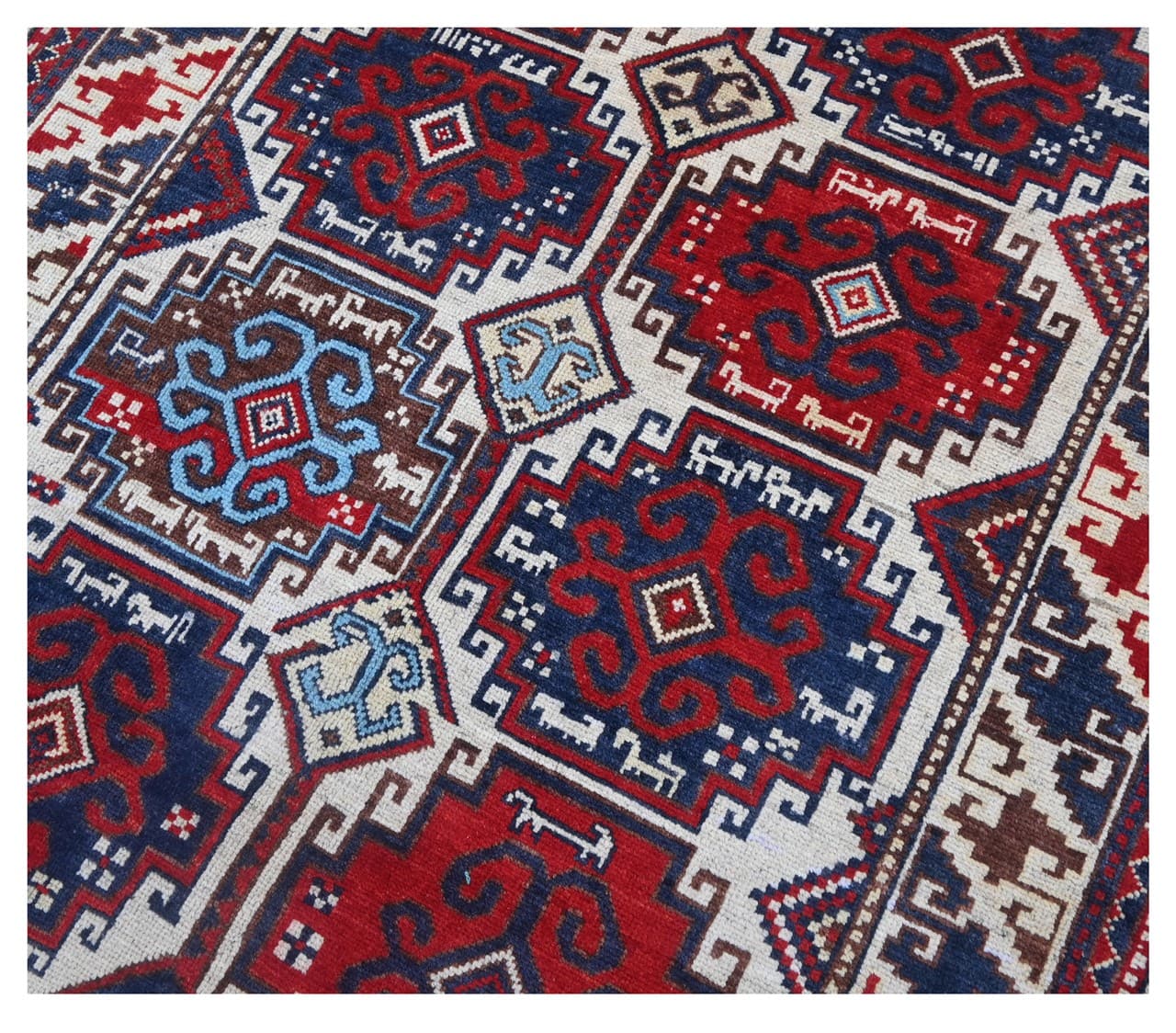 Tappeto Kazak Classico, Multicolore, fatto a mano, 203x121cm