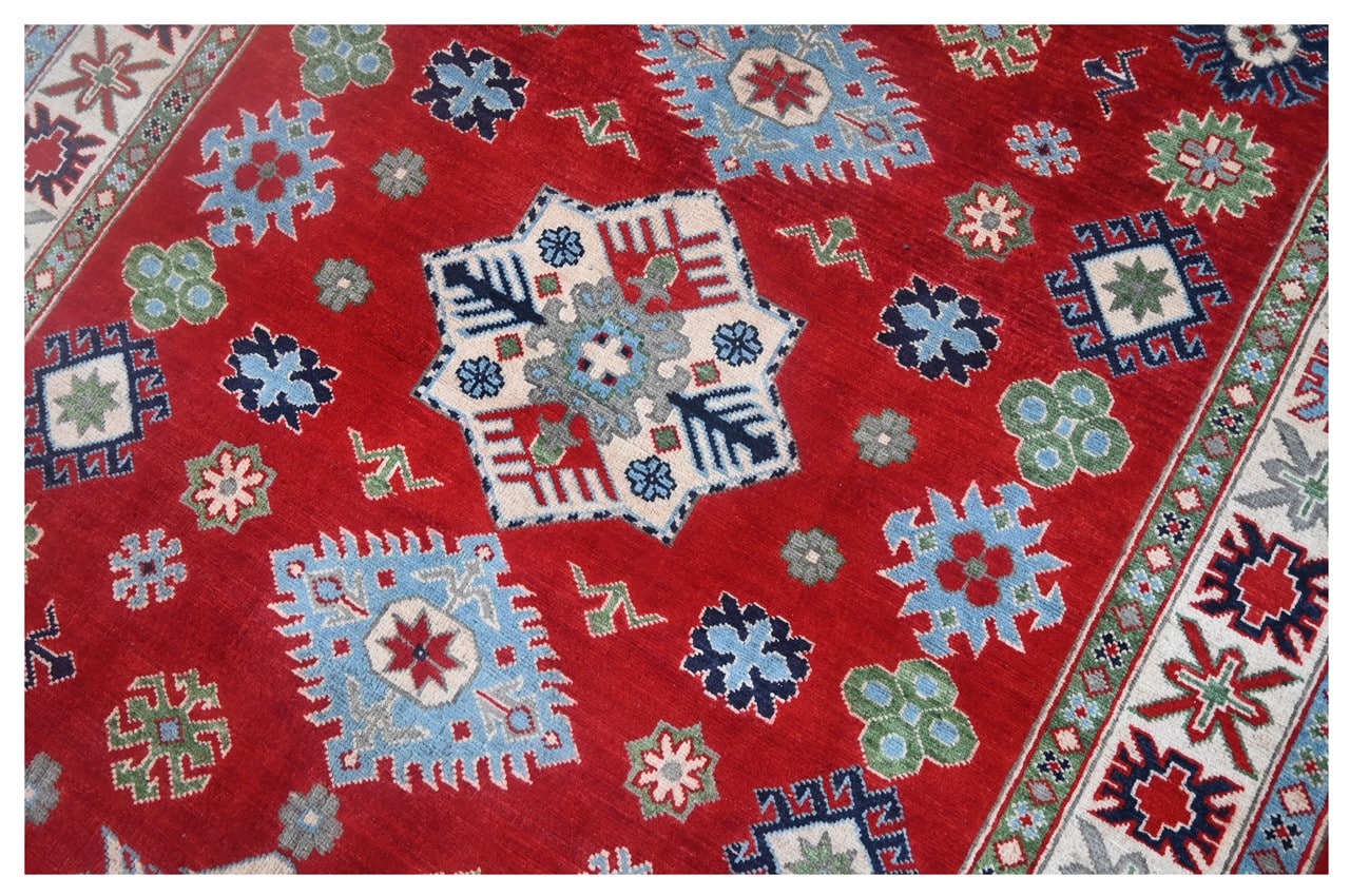 Tappeto Kazak Classico, Multicolore, fatto a mano, 192x151cm