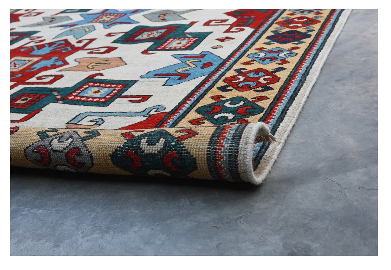 Tappeto Kazak Classico, Multicolore, fatto a mano, 193x151cm