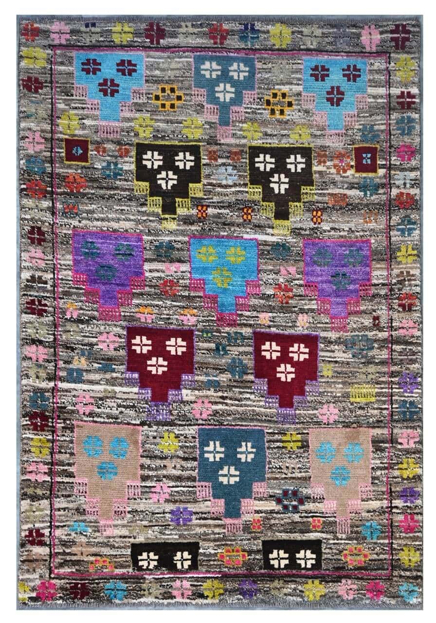 Taimany - Multicolor Tribal Wool Rug - Hand-Knotted 186x122cm