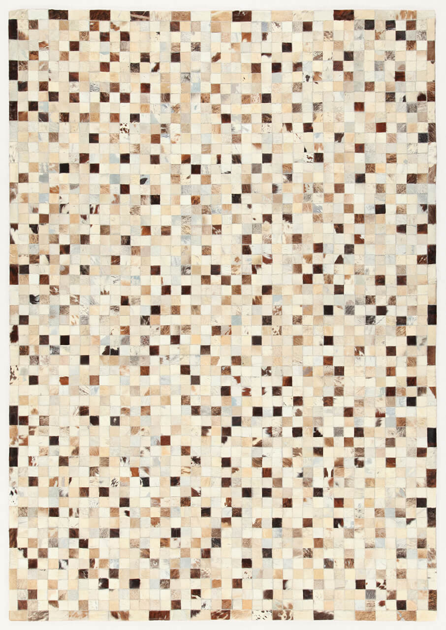 LEATHER PATCH MOSAIC GR/BEIGE