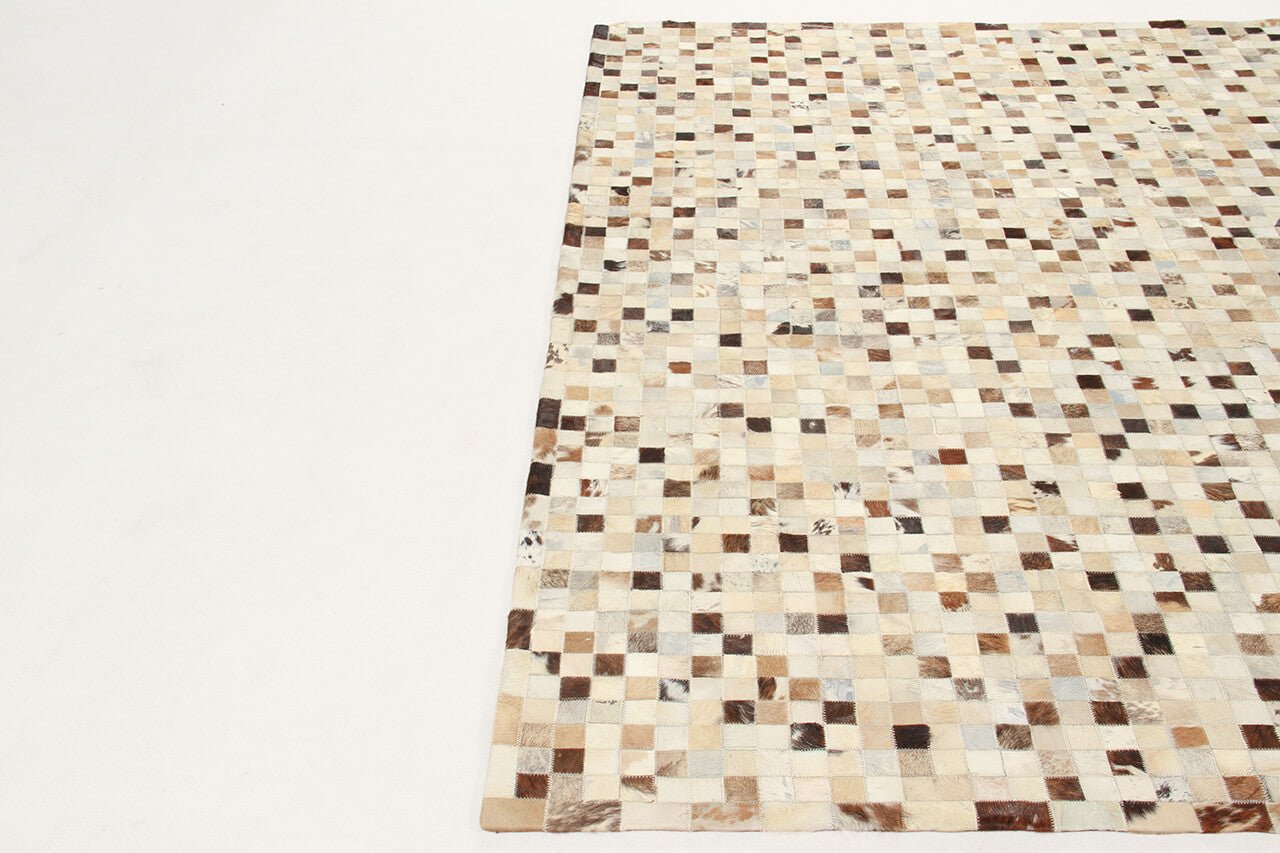 LEATHER PATCH MOSAIC GR/BEIGE