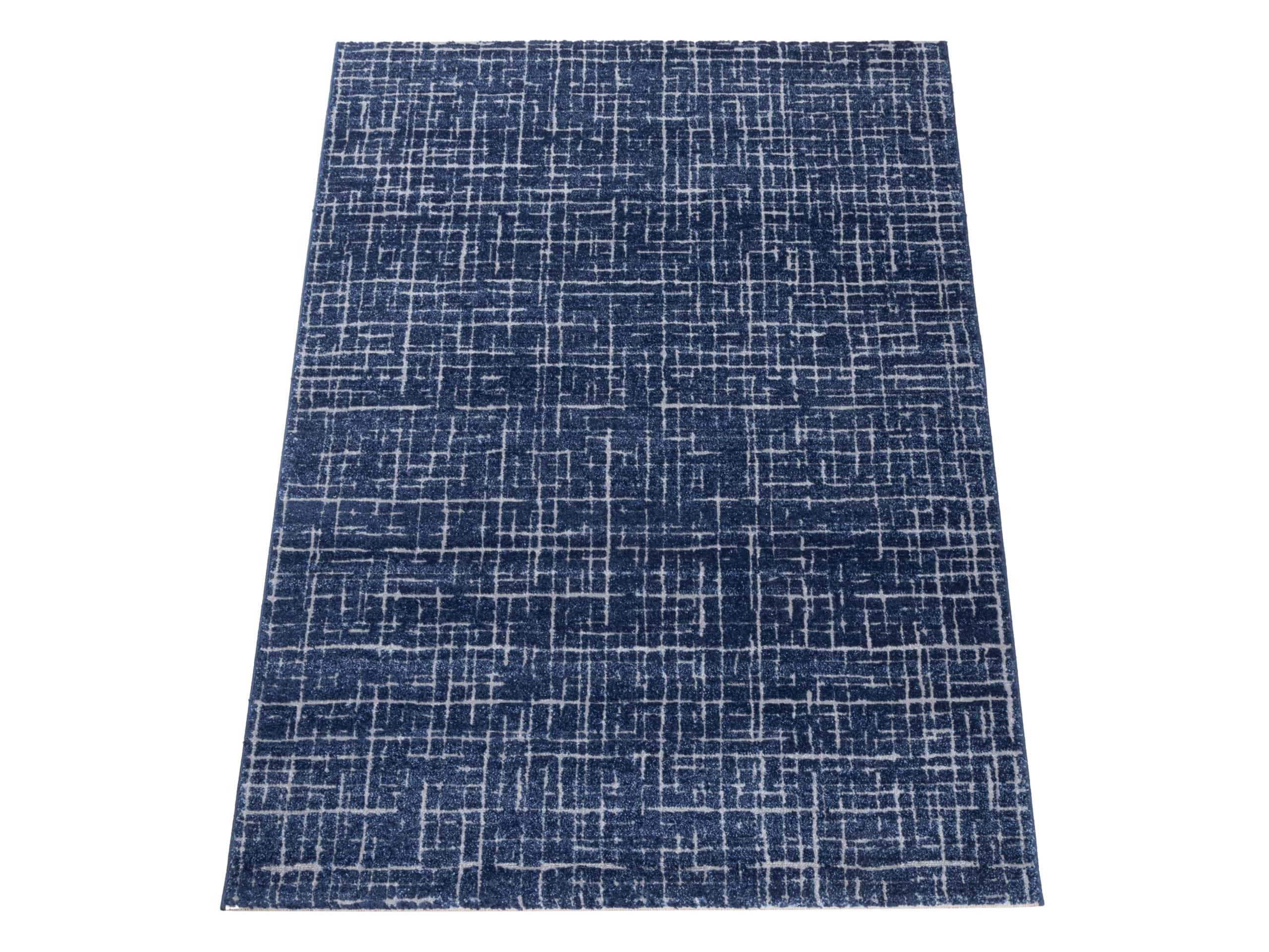 Tappeto Blu Moderno 190x133 cm DENVER – Tappeto di Design, Morbido e Resistente