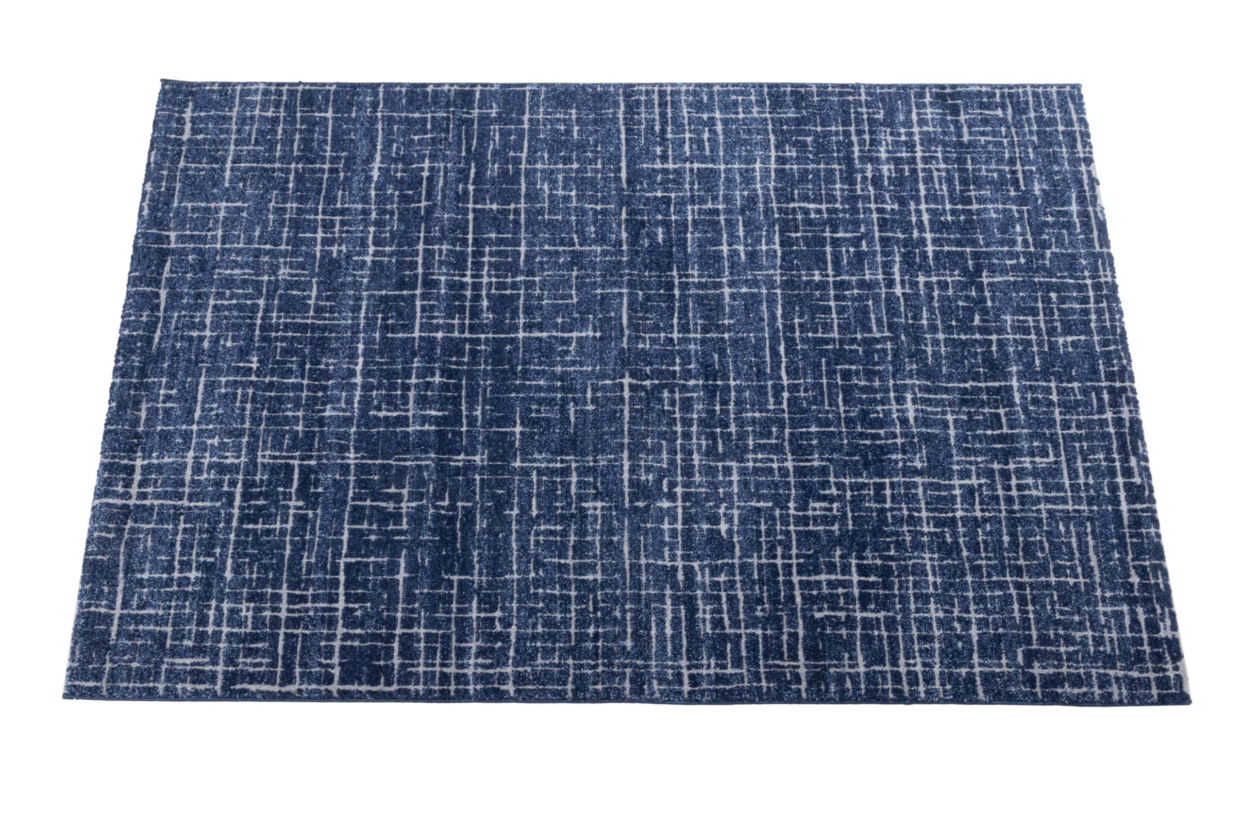 Tappeto Blu Moderno 190x133 cm DENVER – Tappeto di Design, Morbido e Resistente