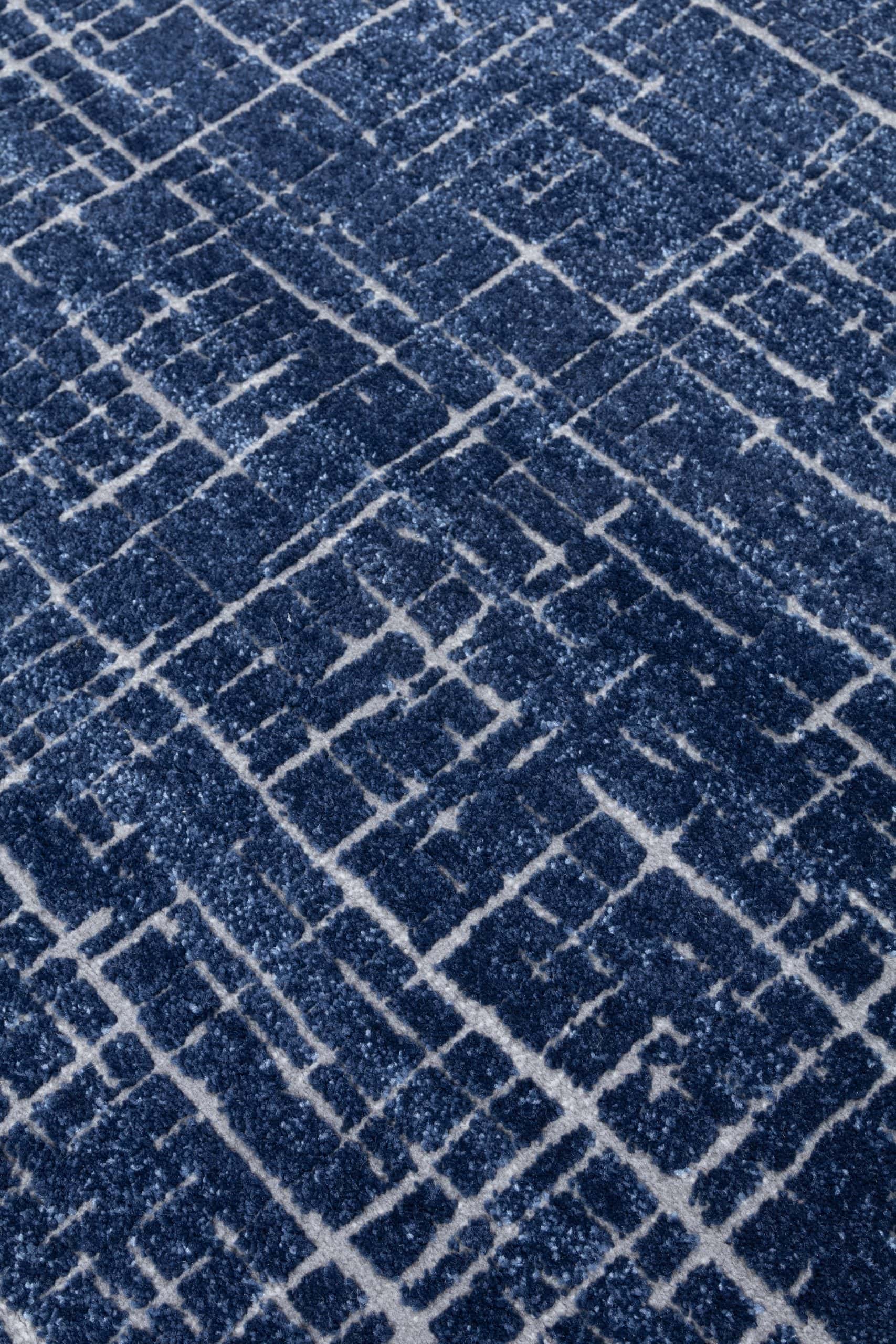 Tappeto Blu Moderno 190x133 cm DENVER – Tappeto di Design, Morbido e Resistente