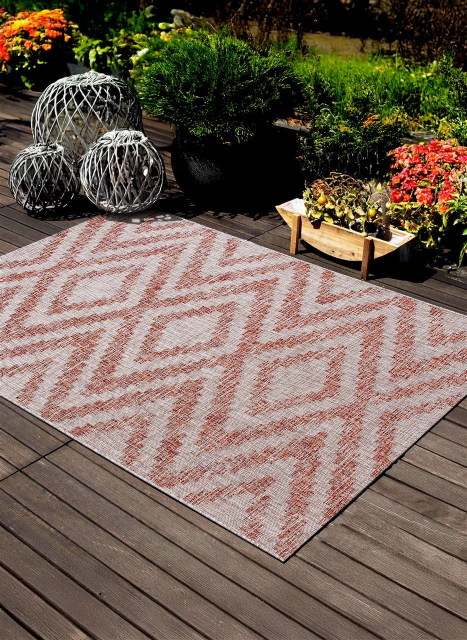 Tappeto da Esterno - ETHNO 2 TERRA - Indoor/Outdoor | Ideale per Terrazze, Balconi, Patio, Verande