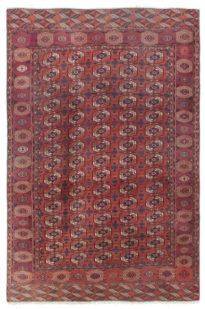 Antique Bouchara Oriental Rug: Authentic Turkmen Rug 340x220cm
