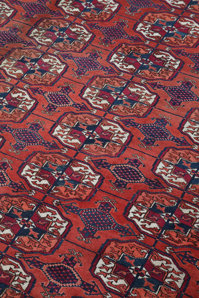 Antique Bouchara Oriental Rug: Authentic Turkmen Rug 340x220cm