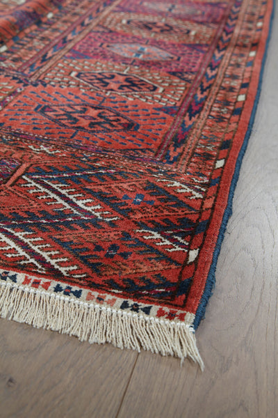 Antique Bouchara Oriental Rug: Authentic Turkmen Rug 340x220cm