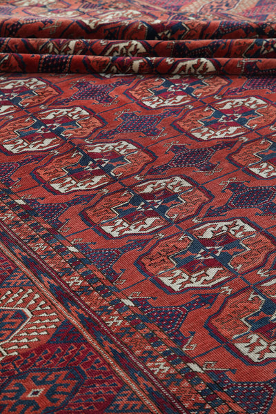 Antique Bouchara Oriental Rug: Authentic Turkmen Rug 340x220cm