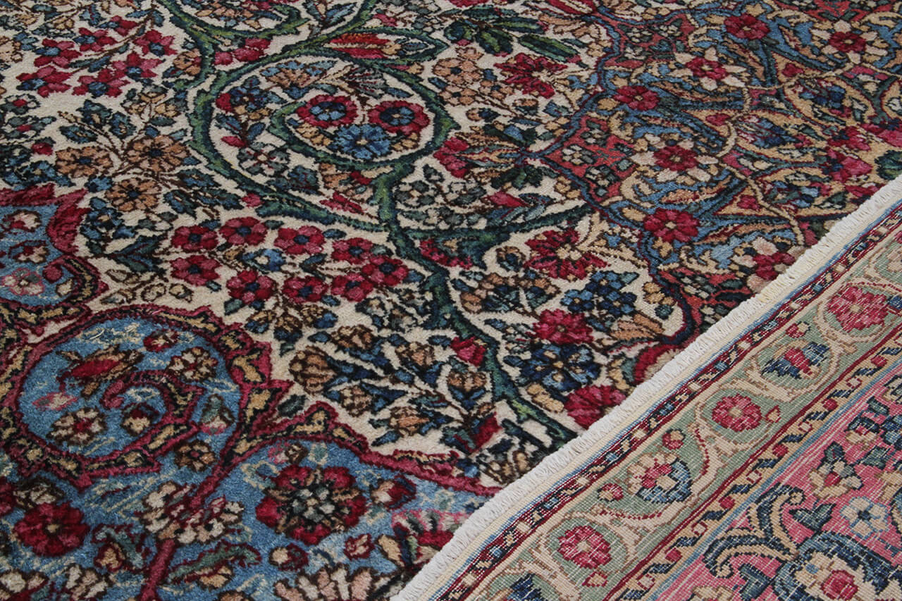 Tappeto Kerman Antico Persiano Autentico | Annodato a Mano 338x238cm