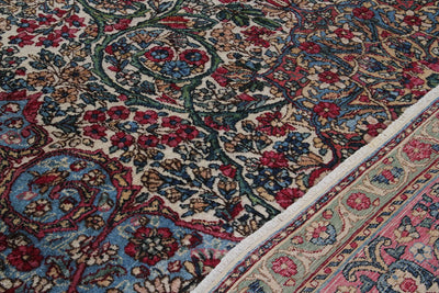 Tappeto Kerman Antico Persiano Autentico | Annodato a Mano 338x238cm - CarpetLiving